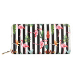 Fashion Flamingo Floral Print Women Long Wallet Large Capacity Clutch Purse Phone Bag PU Leather Ladies Card Holder Wallets