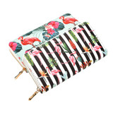 Fashion Flamingo Floral Print Women Long Wallet Large Capacity Clutch Purse Phone Bag PU Leather Ladies Card Holder Wallets