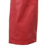 Fashion Female Red Slim PU Leather Jacket Women Coat Short Jacket