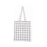 Fashion Female Canvas Beach Bag Plaid Casual Tote Women Canvas Handbag Daily Use Single Shoulder Shopping Bags