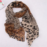 Fashion Female Lady Girl Long Soft Wrap Lady Shawl Silk Leopard Chiffon Silk Scarf Shawl Scarves Stole For Woman