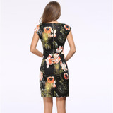 Fashion Evening Party Dress Print Ladies European Vintage Pencil Summer Women Clothes Vestidos Casual Bodycon Dresses