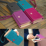 Fashion Envelope Card Hold Wallet PU Leather Long Purse Clutch Case Cover for Phones 4 color