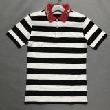 Fashion Embroidered Bees Tops&Tees Men's Polo Shirts Fashion Style Summer Striped Brand Short Sleeve Slim Cotton Polos Shirts