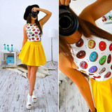 Fashion Dress Women 2017 Summer Beach Sleeveless Casual Dresses Party Short Mini Dress Two Piece Women Clothes