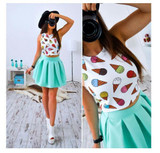 Fashion Dress Women 2017 Summer Beach Sleeveless Casual Dresses Party Short Mini Dress Two Piece Women Clothes