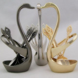 Fashion Design Swan Holder Table Tableware for Coffee Fruit Forks Cutlery Decor jun22