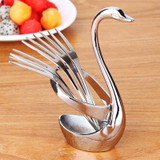 Fashion Design Swan Holder Table Tableware for Coffee Fruit Forks Cutlery Decor jun22