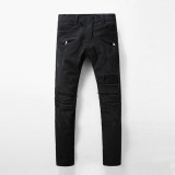 Fashion Design High Quality Men Biker Jeans Ripped Skinny Jeans Men Denim Zipper Hip Hop Jeans Men Elastic Jeans Men Size 29-42