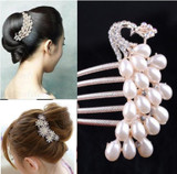 Fashion Crystal Hair Jewelry Insert Comb Hair Hairpins Women Hair Accessories