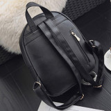 Fashion Composite Bag Pu Leather Backpack Women Cute 3 Sets Bag School Backpacks For Teenage Girls Black Bags Letter Sac A Dos