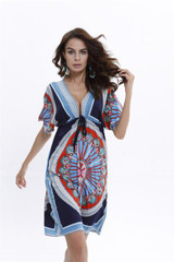 Fashion Clothing Women Dress V Neck Bohemian Flower European Style Print Sexy Vintage Vestidos de Festa Summer Beach Dress
