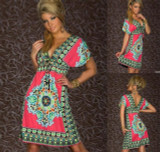Fashion Clothing Women Dress V Neck Bohemian Flower European Style Print Sexy Vintage Vestidos de Festa Summer Beach Dress