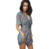 Fashion Clothing Women Dress V Neck Bohemian Flower European Style Print Sexy Vintage Vestidos de Festa Summer Beach Dress