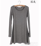 Fashion Clothes Vestidos Women Dress 2017 Spring Autumn Winter Dress Female 100% Cotton O-Neck Long Sleeve Dress Woolen Dresses