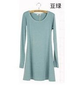 Fashion Clothes Vestidos Women Dress 2017 Spring Autumn Winter Dress Female 100% Cotton O-Neck Long Sleeve Dress Woolen Dresses