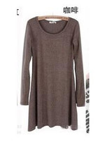 Fashion Clothes Vestidos Women Dress 2017 Spring Autumn Winter Dress Female 100% Cotton O-Neck Long Sleeve Dress Woolen Dresses
