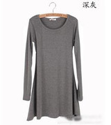 Fashion Clothes Vestidos Women Dress 2017 Spring Autumn Winter Dress Female 100% Cotton O-Neck Long Sleeve Dress Woolen Dresses