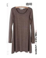 Fashion Clothes Vestidos Women Dress 2017 Spring Autumn Winter Dress Female 100% Cotton O-Neck Long Sleeve Dress Woolen Dresses