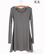 Fashion clothes women Autumn/winter Female dress spring cotton dresses O-neck long sleeve Grinding woolen mini casual dress IF02