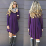 Fashion Clothes vestidos Women 2016 Autumn Winter Dress Female Cotton O-neck Long Sleeve Mini Woolen Dresses