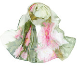 Fashion Chinese style Lady Long Wrap Women's Shawl Colourful Flower printed silk Chiffon Scarf Scarves female printing foulard