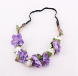 2017 New Bride Bohemian Flower Headband Festival Wedding Floral Garland Summer Hair Band Scrunchy Headband