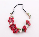 2017 New Bride Bohemian Flower Headband Festival Wedding Floral Garland Summer Hair Band Scrunchy Headband