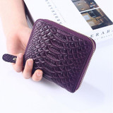 2017 New Brand Women Wallet Genuine Leather Snake Pattern Short Wallet Leather Women Coin Purse Zipper Women Card Holder Bag