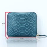 2017 New Brand Women Wallet Genuine Leather Snake Pattern Short Wallet Leather Women Coin Purse Zipper Women Card Holder Bag