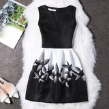 2017 New Brand Spring Summer Plus Size Women Print Floral Vest Dress O Neck Sleeveless A Line Party Fashion Dresses Vestidos