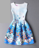 2017 New Brand Spring Summer Plus Size Women Print Floral Vest Dress O Neck Sleeveless A Line Party Fashion Dresses Vestidos