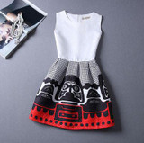 2017 New Brand Spring Summer Plus Size Women Print Floral Vest Dress O Neck Sleeveless A Line Party Fashion Dresses Vestidos