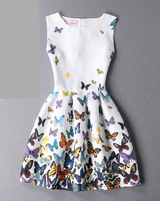 2017 New Brand Spring Summer Plus Size Women Print Floral Vest Dress O Neck Sleeveless A Line Party Fashion Dresses Vestidos