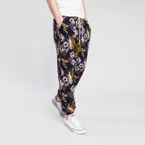 2017 New Brand Mens Joggers Flowers Printed Male Trousers Men Cotton Linen Pants Casual Hip Hop Sweatpants Jogger F075