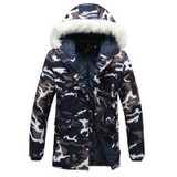 2017 New Brand Made of Goose Feather Winter Jacket Men Camouflage Thick Jacket Men's Parka Coat Male Fur Collar Hooded Parkas