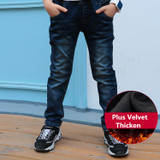 2017 New Brand Kids Jeans Boys Casual Winter Thicken Long Jeans Pants Baby Boy Jeans Warm Denim Trousers Boy Clothes Plus Velvet