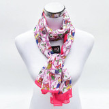 2017 New Brand Design Animal Print Woman Long Chiffon Silk Scarf Summer Wraps Shawl Owl Scarves P5A16763