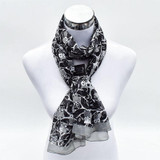 2017 New Brand Design Animal Print Woman Long Chiffon Silk Scarf Summer Wraps Shawl Owl Scarves P5A16763