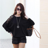 Batwing Sleeve Shirt Women Clothes 2018 Casual Lace Blouse White Tops Loose Cotton Plus Size Korean Clothing Blusas Femininas