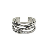 Silver Color Jewellery Vintage Layered Large Open Ring Silver Color Jewellery Vintage Layered Large Open Ring