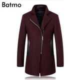 Batmo 2017 winter trench coat Men woolen zippers Trench Coat Men Outerwear Casual Coat Men's Jacket Windbreaker Men Trench Coat
