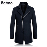 Batmo 2017 winter trench coat Men woolen zippers Trench Coat Men Outerwear Casual Coat Men's Jacket Windbreaker Men Trench Coat