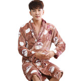 Bathrobe Men Long Winter Warm coral fleece Kimono Bath Robe Femme Robe Mens Dressing Gown Male Bathrobes Wedding Bridesmaid Robe