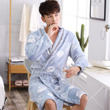 Bathrobe Men Long Winter Warm coral fleece Kimono Bath Robe Femme Robe Mens Dressing Gown Male Bathrobes Wedding Bridesmaid Robe