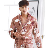 Bathrobe Men Long Winter Warm coral fleece Kimono Bath Robe Femme Robe Mens Dressing Gown Male Bathrobes Wedding Bridesmaid Robe