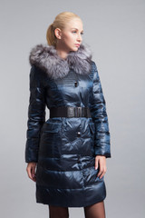 BASIC-EDITIONS 2016 Winter Women Slim With Fox Fur Hood Belt Down Parka Female Women Coat 14w-019 Free Shipping