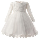Baptism Party girls Wedding Tutu Dress Baby Girl Newborn 1 2 year Birthday Princess Dresses infant Girl Dress kids Clothes
