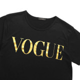BANvTx08 Women T Shirt 5 Colors summer Fashion Glod Shining VOGUE Printed Tops Tee Shirt Femme New Arrivals Hot Sale Casual
