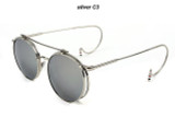 BANSTONE Fashion Flip Double Round Sunglasses Women Men Circle Retro Coating Steampunk Sunglasses